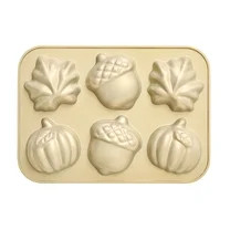 Better Homes & Gardens 12 in x 8 in Nonstick Cast Aluminum Fall Cakelet Pan with 6 Fall-Shaped Mo... | Walmart (US)