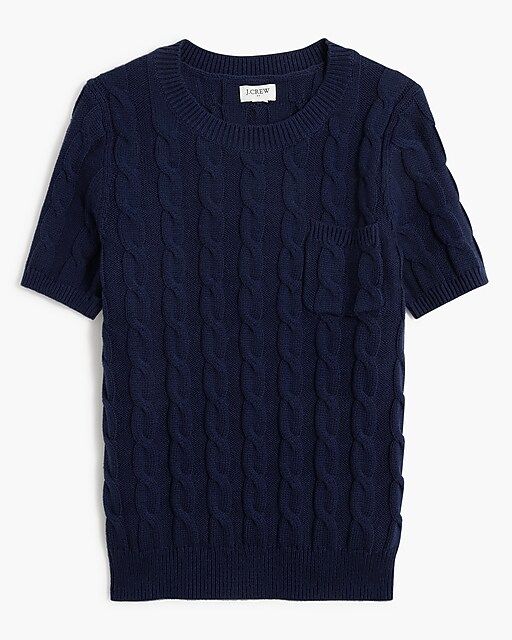 Short-sleeve cable crewneck sweater | J.Crew Factory