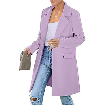 PRETTYGARDEN Women's 2026 Spring Fall Long Blazer Jackets Long Sleeve Lapel Pockets Loose Fit Wor... | Amazon (US)