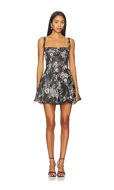 V. Chapman Andy Dress in Black Lilibet Brocade from Revolve.com | Revolve Clothing (Global)