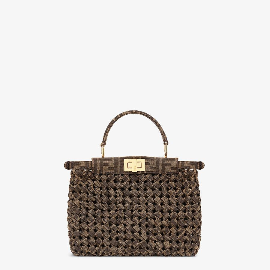 Jacquard fabric interlace bag - PEEKABOO ICONIC MINI | Fendi | Fendi Online Store | Fendi