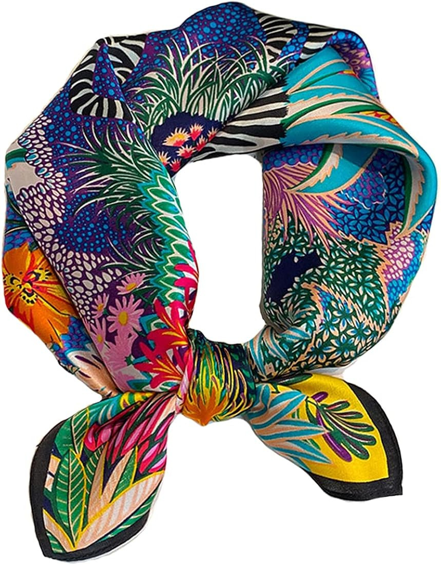 Aufeel Women's 100% Pure Mulberry Silk Small Square Scarf - Neckerchief Women - Silk Headscarf - ... | Amazon (US)