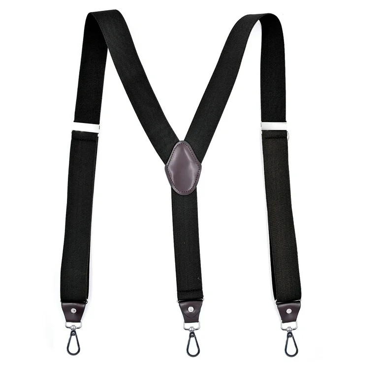 Hook Suspenders for Men Swivel Hooks 1.38 Inch Adjustable Elastic Retro Suspenders | Walmart (US)