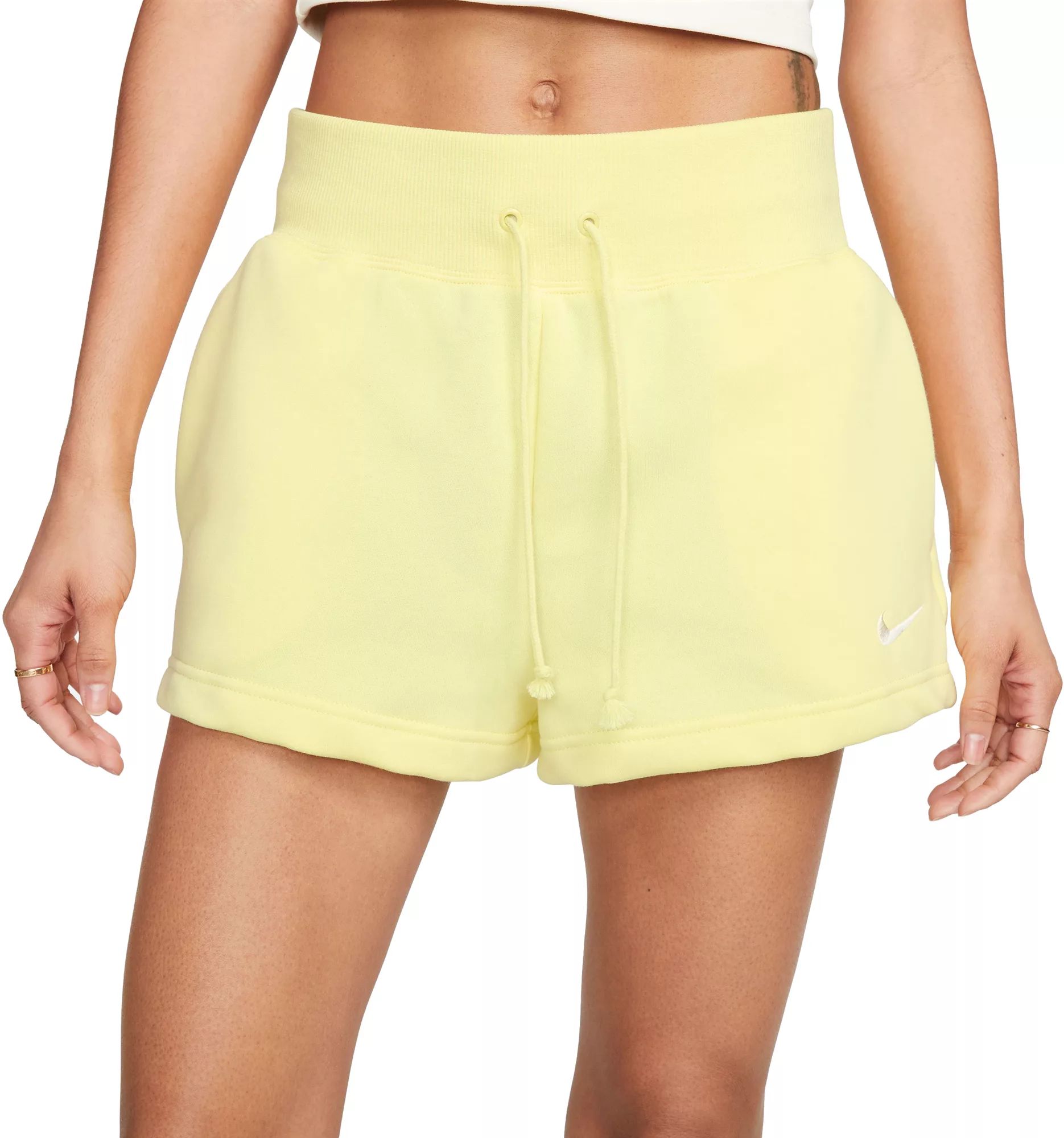 Nike Women's Sportswear Phoenix Fleece High Rise Shorts, XXL, Lemon Chiffon | Dick's Sporting Goods