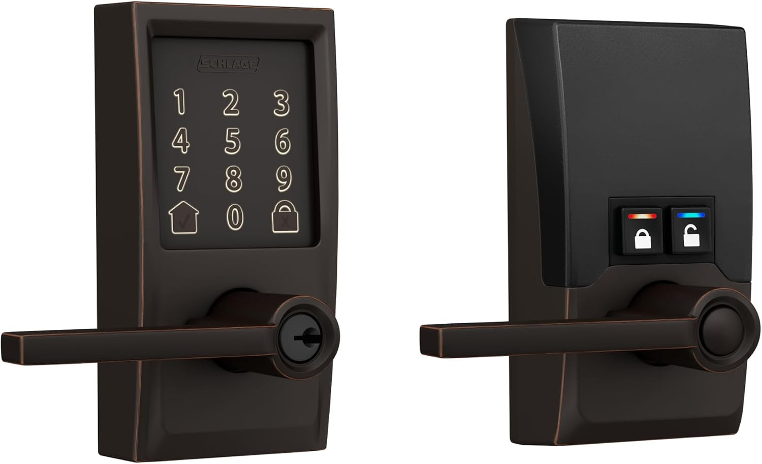 Schlage Encode Smart WiFi Lock, Lever Handle, Century Trim, Aged Bronze | Amazon (US)