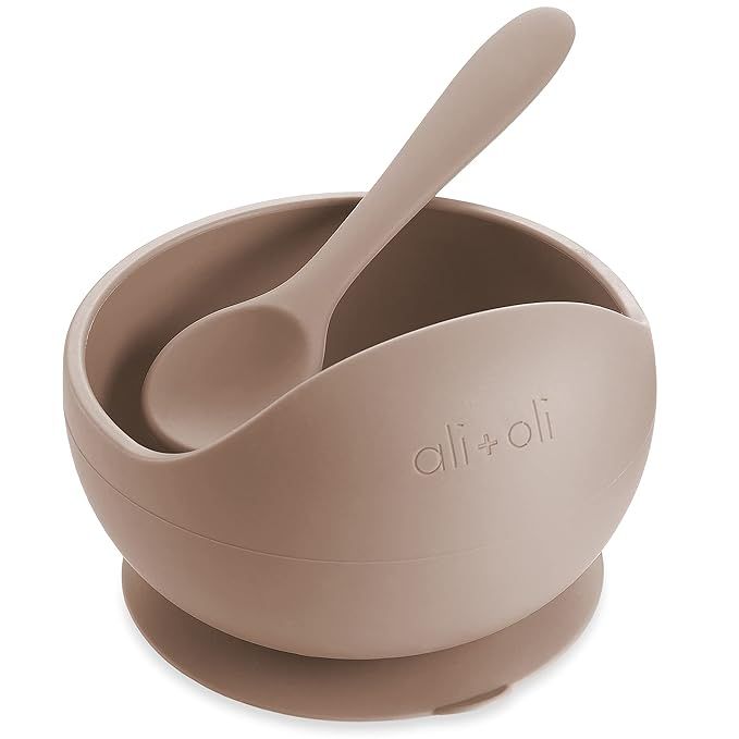 Ali+Oli Silicone Suction Bowl & Spoon Set - Unbreakable Suction Bowls for Baby 6 Months and Up, S... | Amazon (US)