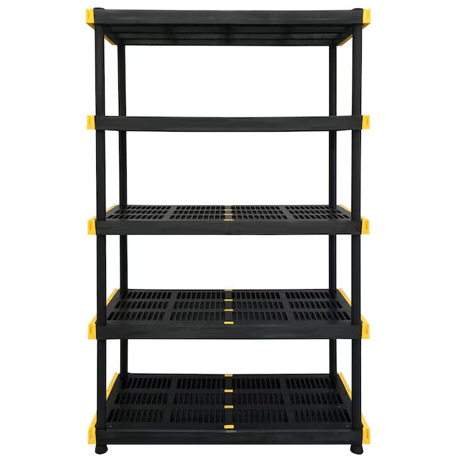 Project Source Commander 5 -Tier Heavy Duty Black Plastic Utility shelving unit with Ventilated S... | Lowe's