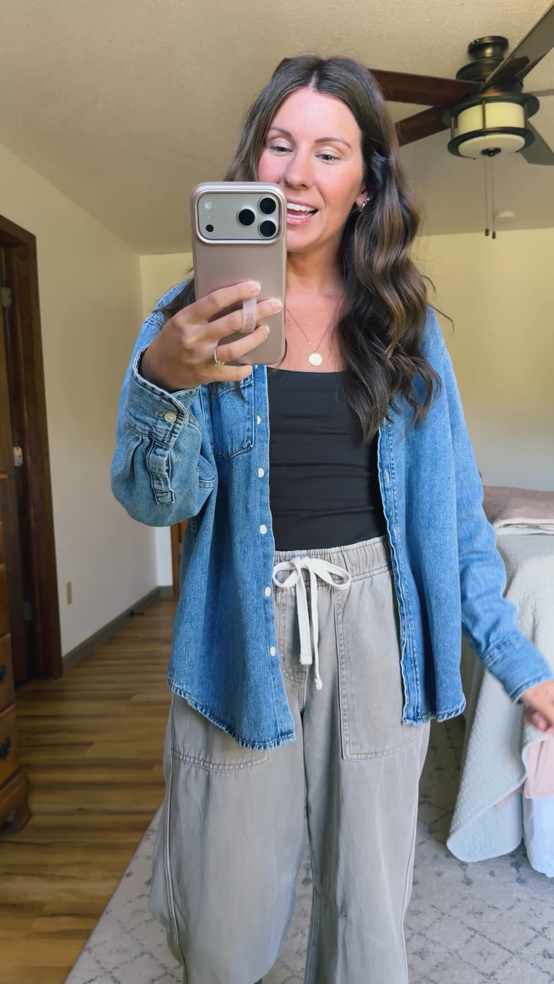 small in my tank, xs in my denim shirt, xs short/petite in my barrel pants (frosty morning color) and 36 in my birks

#LTKPetite #LTKSeasonal #LTKMidsize