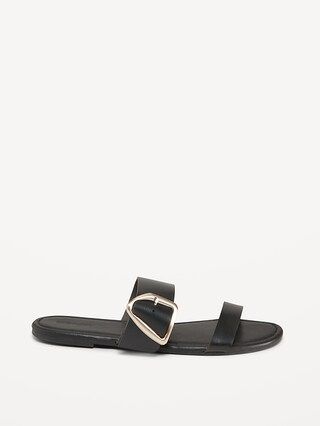 Faux-Leather Double-Strap Metal-Hardware Sandals for Women | Old Navy (US)