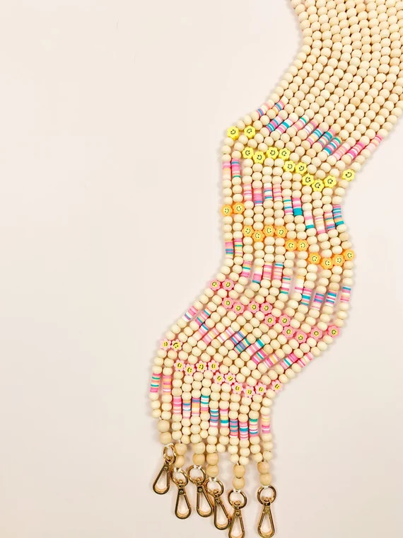 Flower Bead  Wood Bead Lanyard Teacher Lanyard Badge - Etsy | Etsy (US)