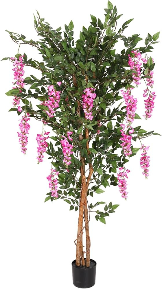 THE BLOOM TIMES 6ft Fake Wisteria Tree Artificial Ficus Tree Faux Plants for Home Decor Indoor Ou... | Amazon (US)