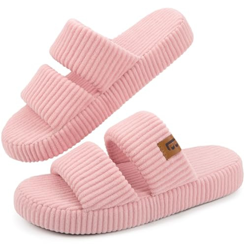Amazon.com | LongBay Slippers for Women Memory Foam Open Toe Slide Indoor House Shoes Slip On Bed... | Amazon (US)