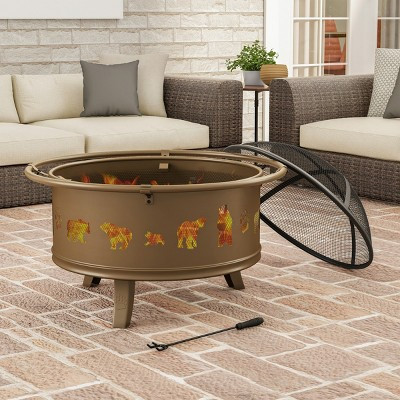 Nature Spring 32" Round Bear Fire Pit | Target