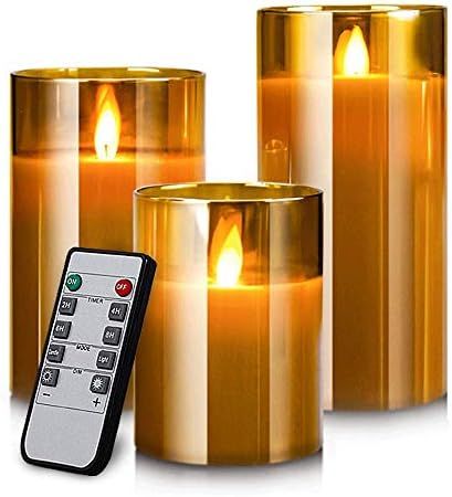 Led Flameless Candles, Battery Operated Flickering Candles Pillar Real Wax Moving Flame Electric ... | Amazon (US)
