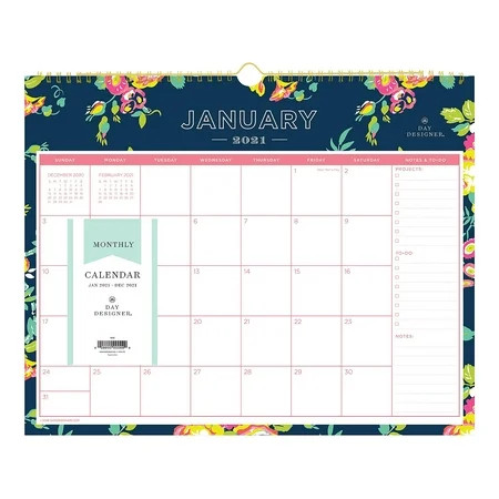 Day Designer 2021 15"" x 12"" Wall Calendar, Peyton Navy | Walmart (US)