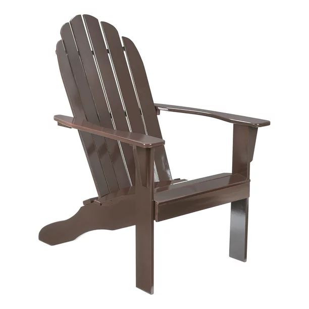Mainstays Wooden Outdoor Adirondack Chair, Dark Brown Finish, Solid Hardwood | Walmart (US)