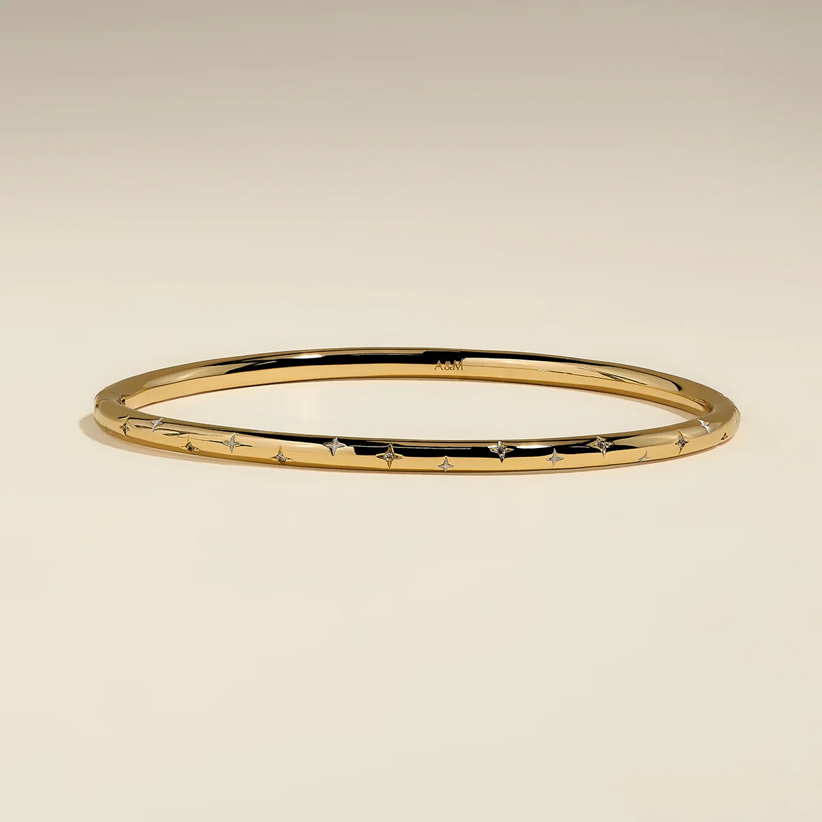 Cosmic Dome Bangle in Gold | Astrid & Miyu UK