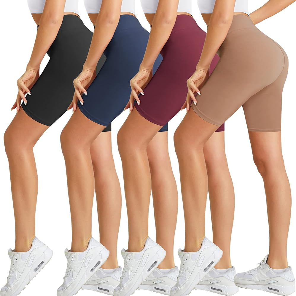 Natural Feelings Buttercloud 4 Pack Biker Shorts for Women-8" High Waist Tummy Control Workout Sh... | Amazon (US)
