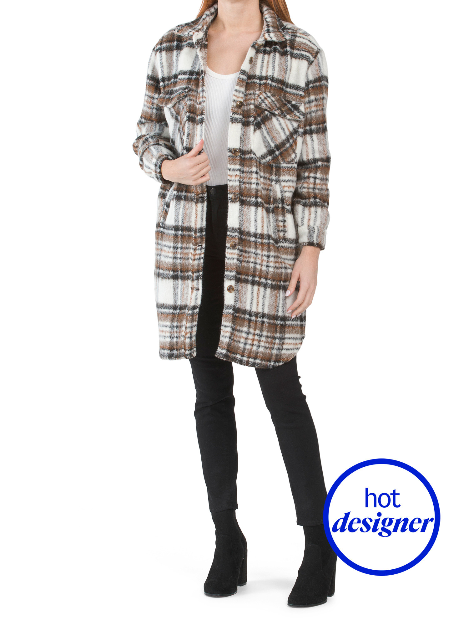 I Feel You Long Plaid Shacket | Marshalls
