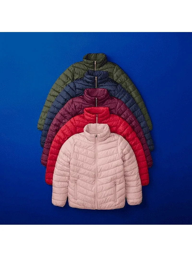 Big Chill Women's and Women’s Plus Packable Puffer Jacket, Midweight, Sizes S-3X | Walmart (US)