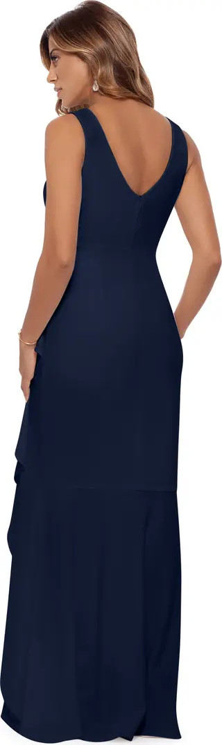 V-Neck Cascade Ruffle High-Low Gown | Nordstrom