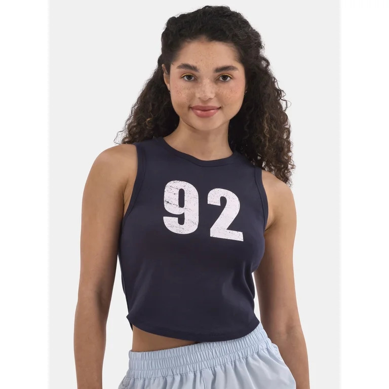 No Boundaries Cropped Graphic Cotton Tank Top, Women's | Walmart (US)