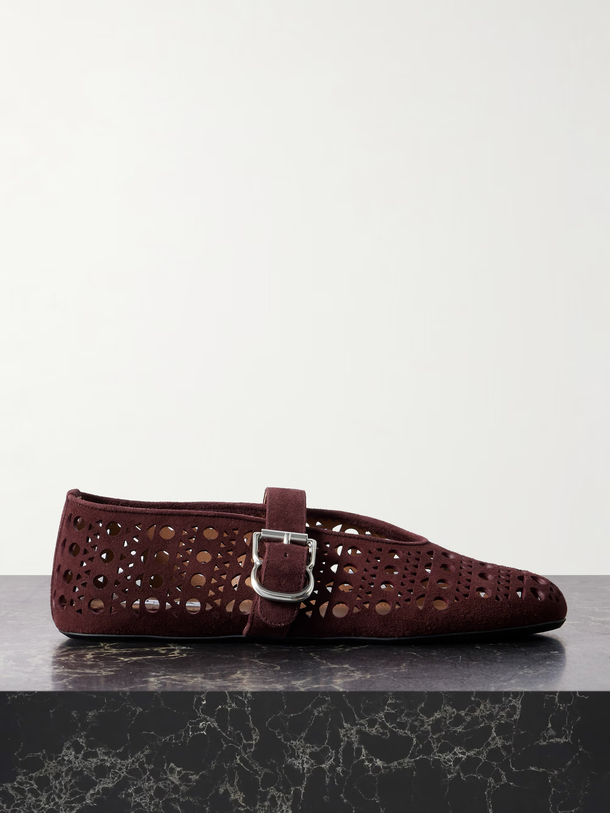 Laser-cut suede ballet flats | NET-A-PORTER (US)