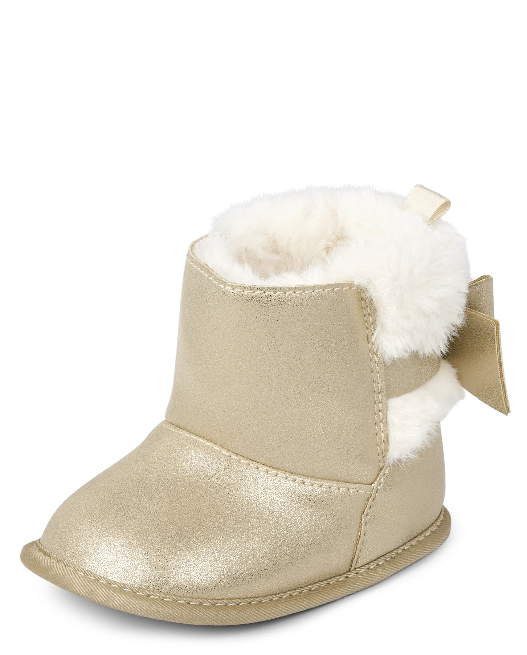 Baby Girls Shimmer Bow Chalet Boots - gold | The Children's Place