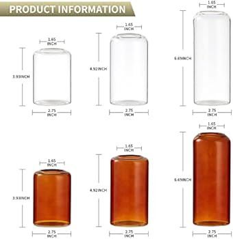 FORYILLUMI Set of 3 Amber Bud Vases in Bulk,Modern Small Medium Amber Bud Vases for Home Decor Fl... | Amazon (US)