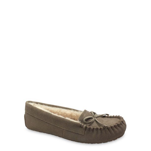 Secret Treasures Plush Lined Suede Moccasin Slipper (Women's) | Walmart (US)