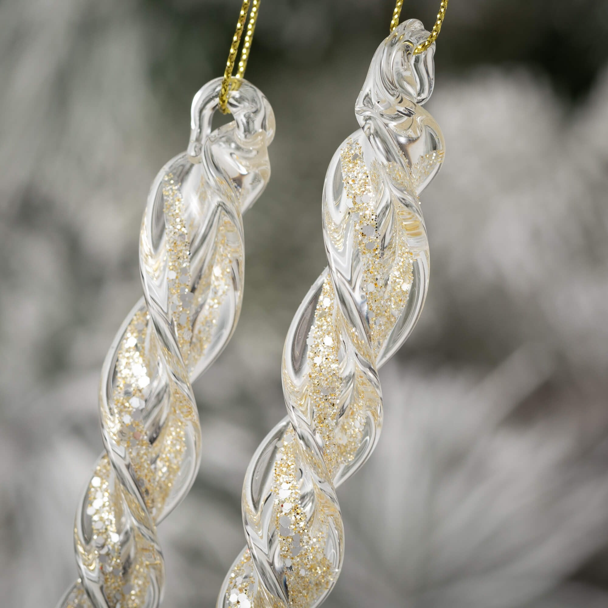 9.75"H & 6.75"H Sullivans Christmas Gold Accented Icicle Ornaments Set of 2, Red | Bed Bath & Beyond