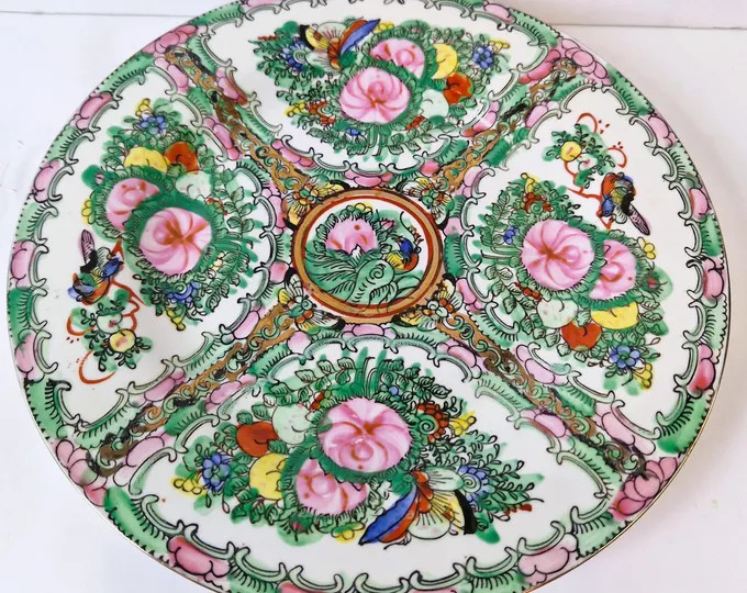 RESERVED!!! Vintage Chinese Porcelain Plate: Hand-Painted Chinoiserie Decor (10 inch/26cm), Famil... | Etsy (Global)