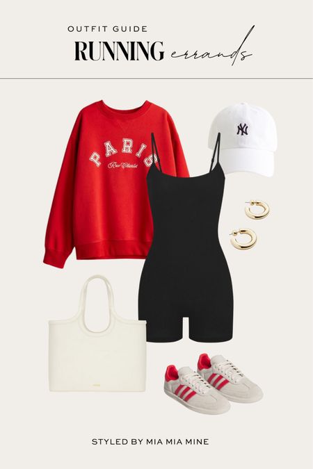 Casual summer outfit / running errands outfit / coffee run outfit
H&M red sweatshirt 
Skims knit romper
Adidas samba sneakers red




#LTKShoeCrush #LTKSummerSales #LTKFindsUnder100