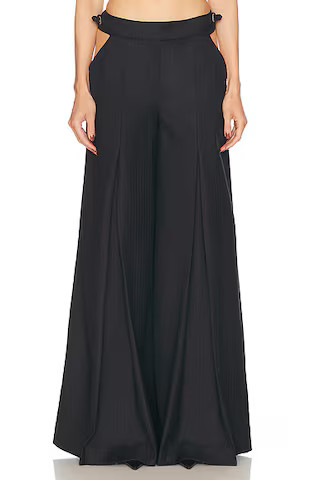 Mimchik Cut Out Trouser in Black - Black. Size 2 (also in ). | FWRD 