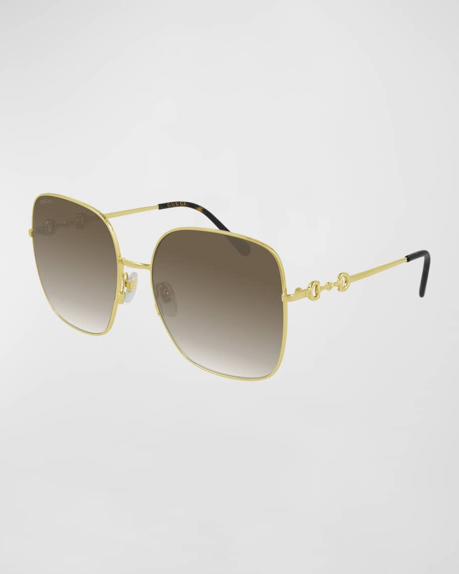 Gucci Oversized Square Metal Sunglasses | Neiman Marcus