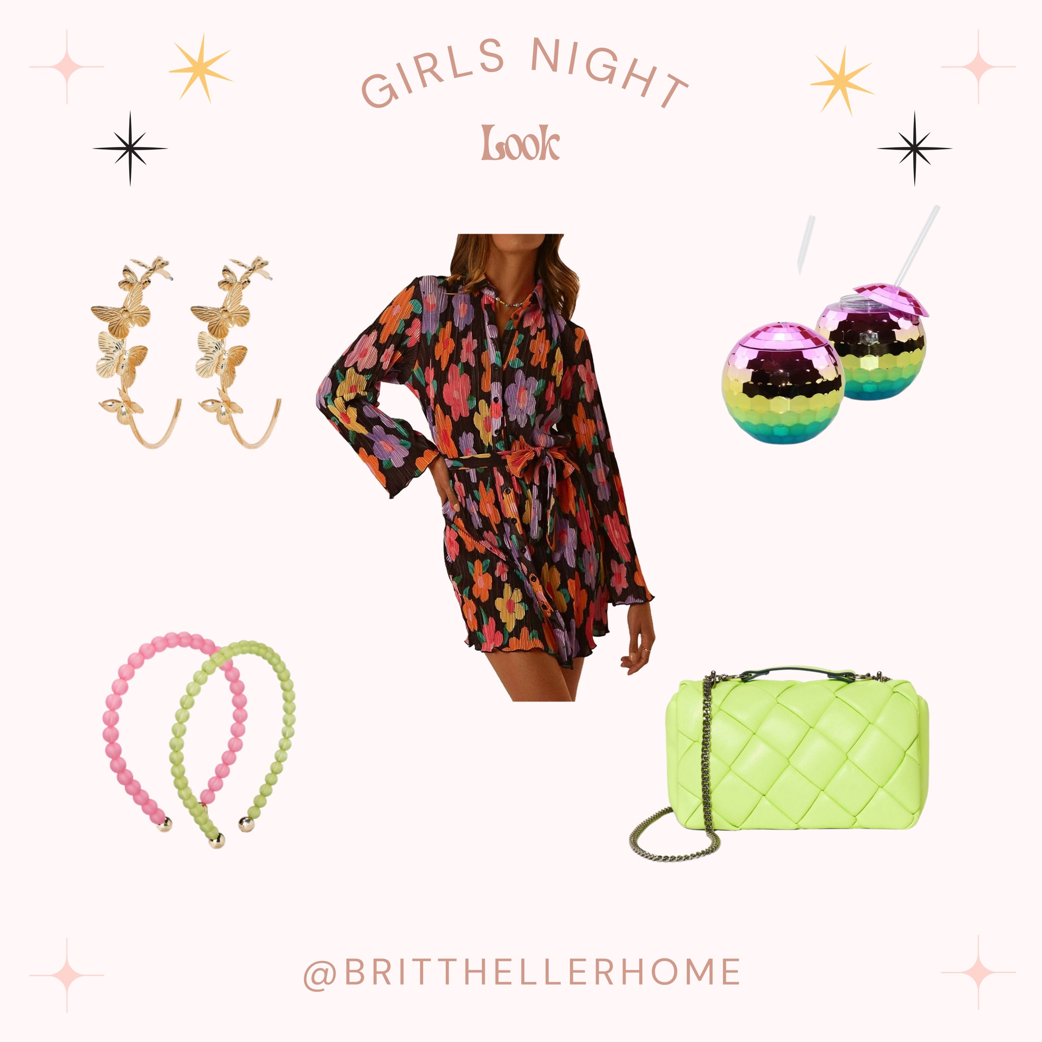 The cutest girls night look! Rainbow, retro and floral! 

#LTKstyletip #LTKplussize #LTKfindsunder50