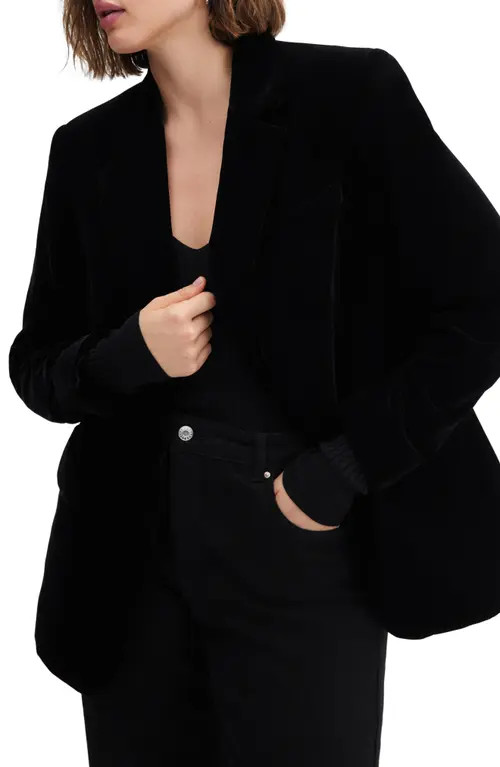 MANGO Velvet Blazer in Black at Nordstrom, Size X-Small | Nordstrom