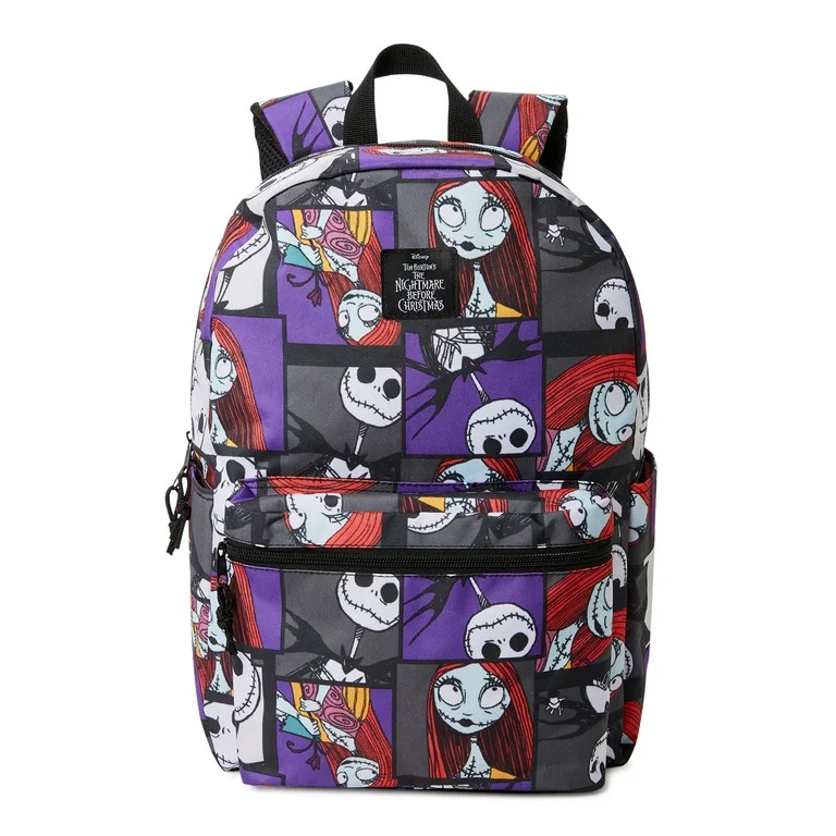 Disney The Nightmare Before Christmas Jack & Sally Unisex Printed Backpack Black Muliti-Color | Walmart (US)