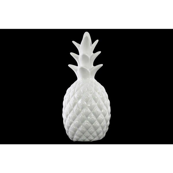 White Gloss Finish Ceramic Pineapple Figurine | Bed Bath & Beyond