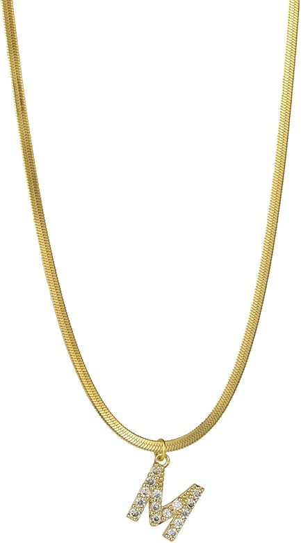 CEEAL Dainty Initial Necklaces for Women Girls,18k gold Chain Necklace Simple Cubic Zircon Letter... | Amazon (US)