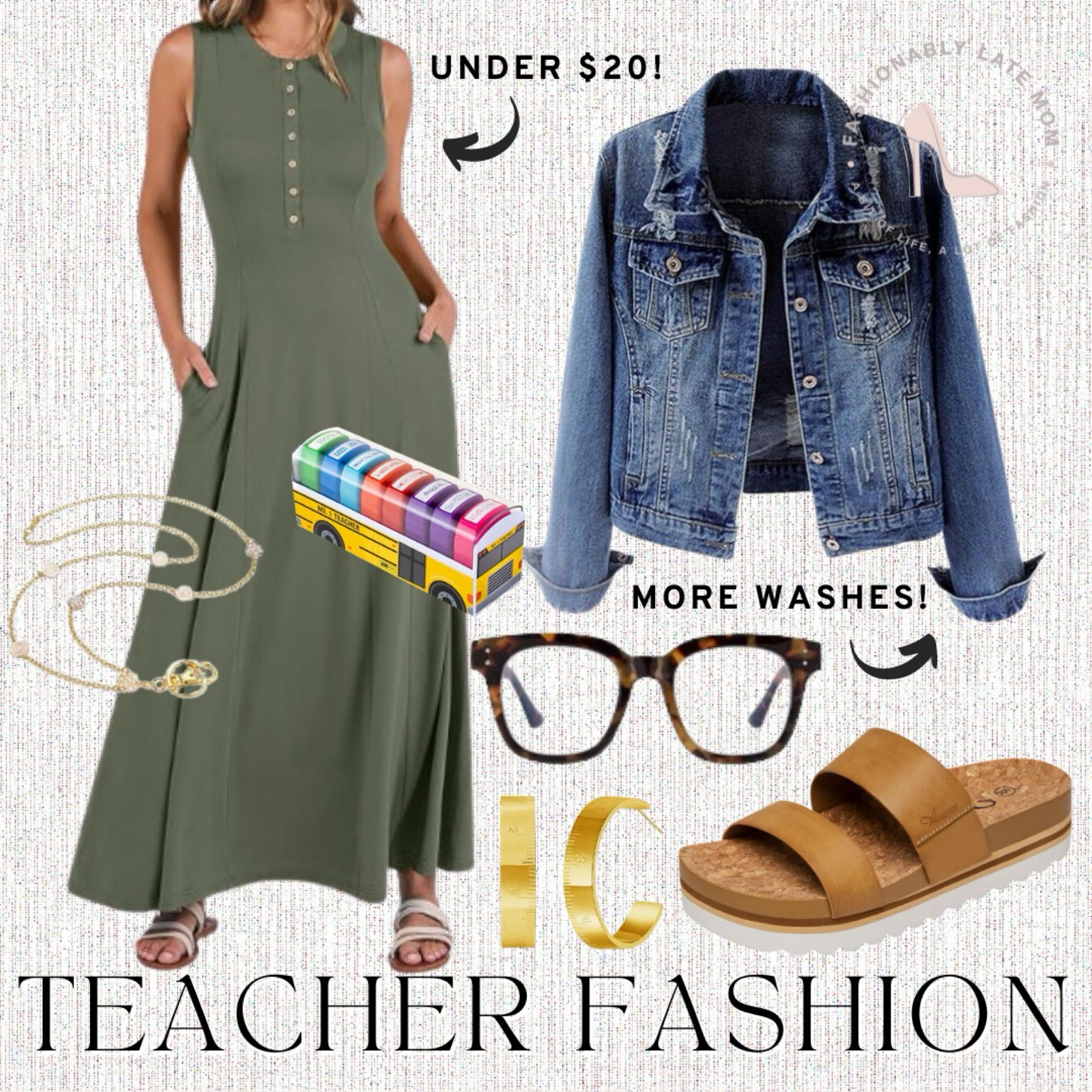 Amazon Teacher Outfit Inspo

Fashionablylatemom 
Casual romper
Form fitting sandals
Sun hat
Womens Summer knit Tops Loose
Women’s summer blouses
Women’s summer button up tops
Women’s summer sun hats
Summer fedoras
Summer sandals
Lace up sandals
Summer earrings
Hoop earrings
Beaded earrings
Distressed denim shorts
Women’s distressed shorts
Denim jacket
Tank top
Gauze pants
Linen pants
Flowy pants
Strappy sandals
Sun hat
Gold jewelry
Denim shorts
One piece swimsuit
Women’s swimwear
Beach tote
Summer jewelry

#LTKStyleTip #LTKSaleAlert #LTKSeasonal
