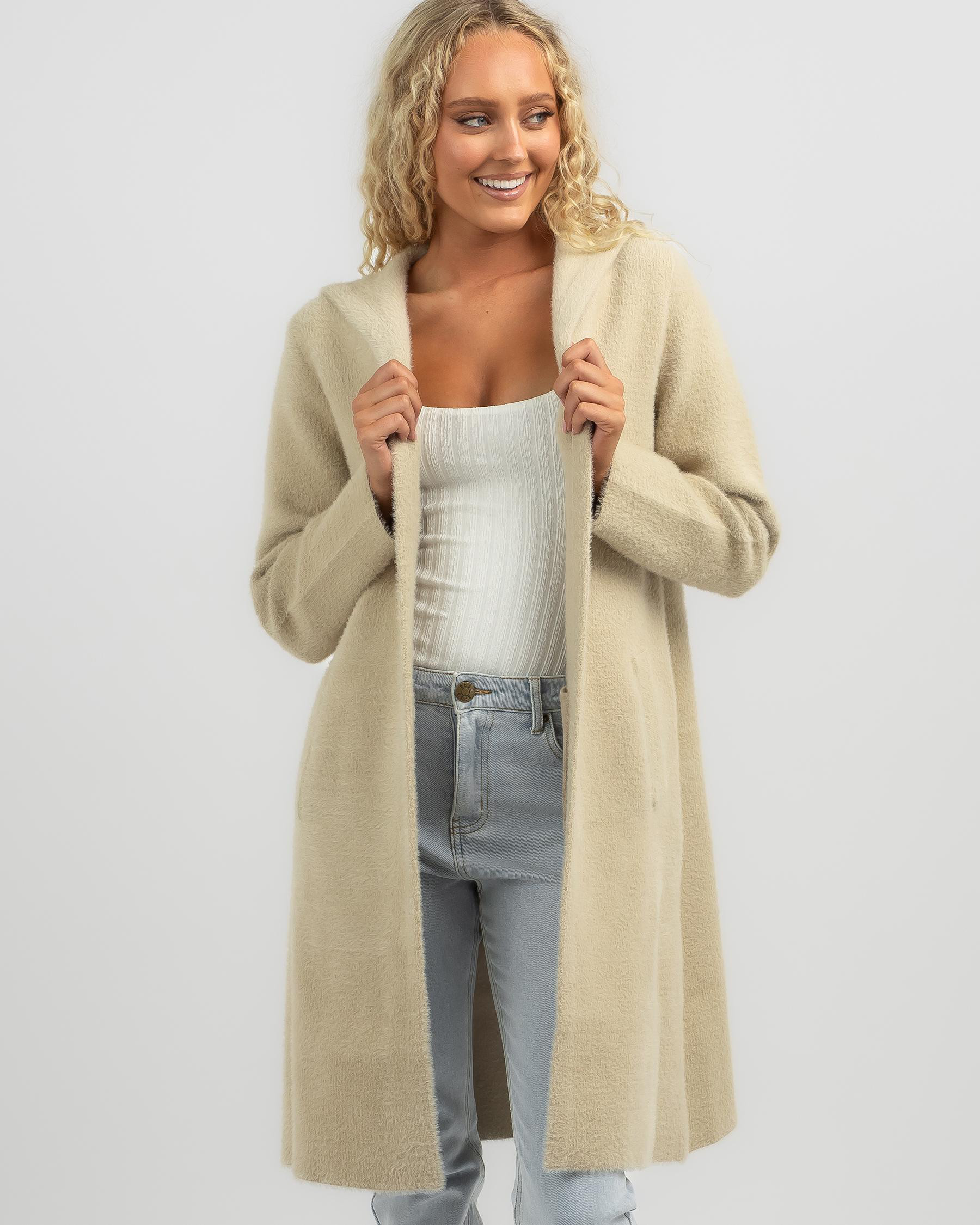 Ava And Ever Women's Kane Hooded Knit Coatigan in Beige Size Medium | City Beach (US)