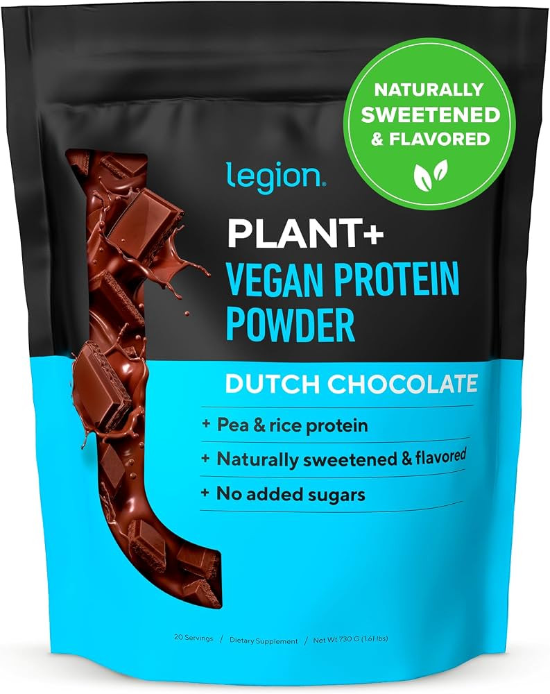 LEGION Plant+ Vegan Protein Powder, Chocolate - Rice and Pea, Plant Based Protein Blend. Gluten F... | Amazon (US)