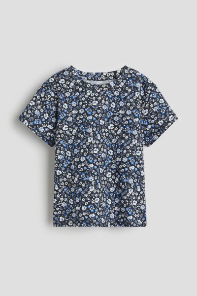 Printed T-shirt - Dark gray/floral - Kids | H&M US | H&M (US + CA)