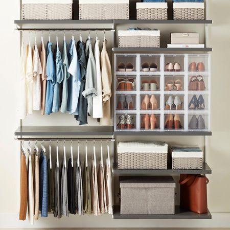 Really loving all of the storage options from the Container Store - these closet solutions are magical! 