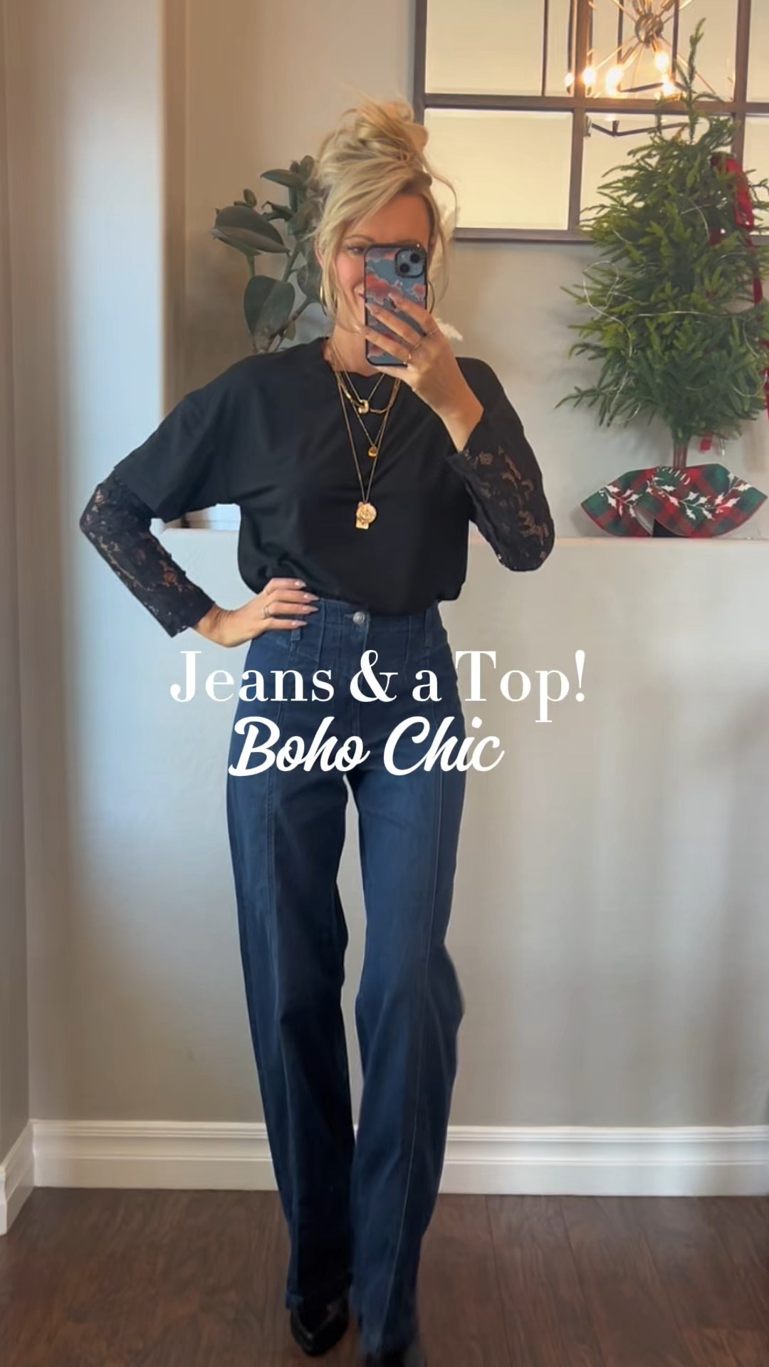 Love these jeans! True to size! 
They are very comfortable! And flattering! I received compliments every day I put them on! My boots are low in stock! I linked similar ones ! 

#LTKFindsUnder50 #LTKHoliday #LTKFindsUnder100