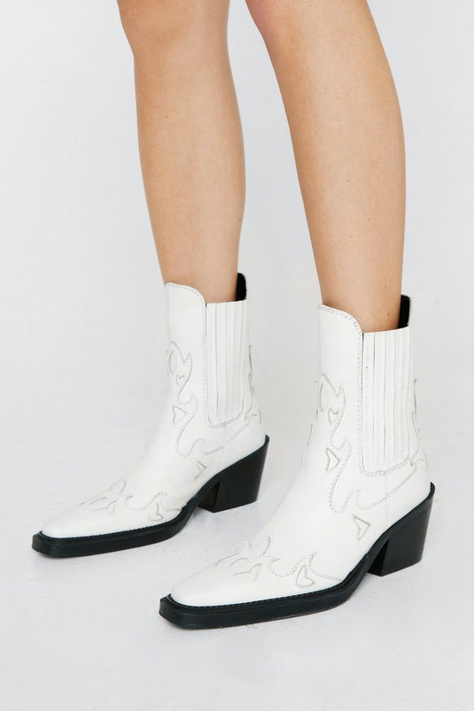 Leather Ankle Western Boots | Nasty Gal (US)