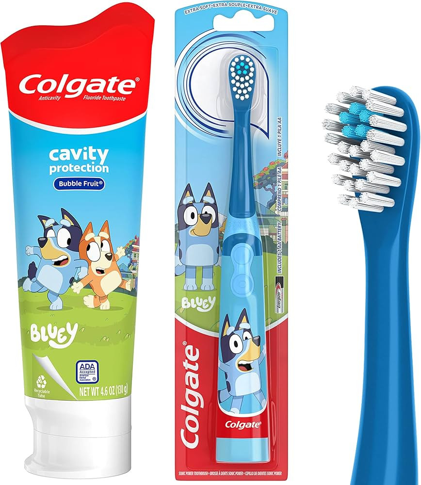 Colgate Kids Bluey Battery Powered Toothbrush and Toothpaste Bundle | Amazon (US)