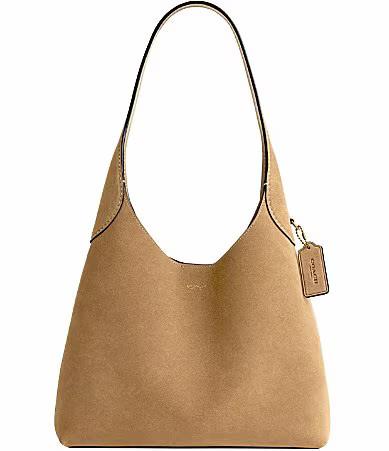 COACH Brooklyn 28 Suede Hobo Bag - Sand | Dillard's