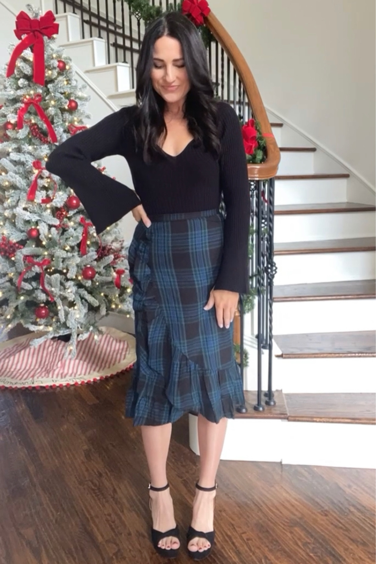 Walmart holiday outfit. Plaid skirt and sweater bodysuit. 

#LTKunder50 #LTKHoliday